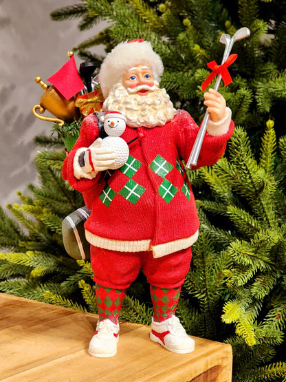PAPAI NOEL JOGADOR DE GOLF COLEÇÃO KURT S. ADLER 28CM