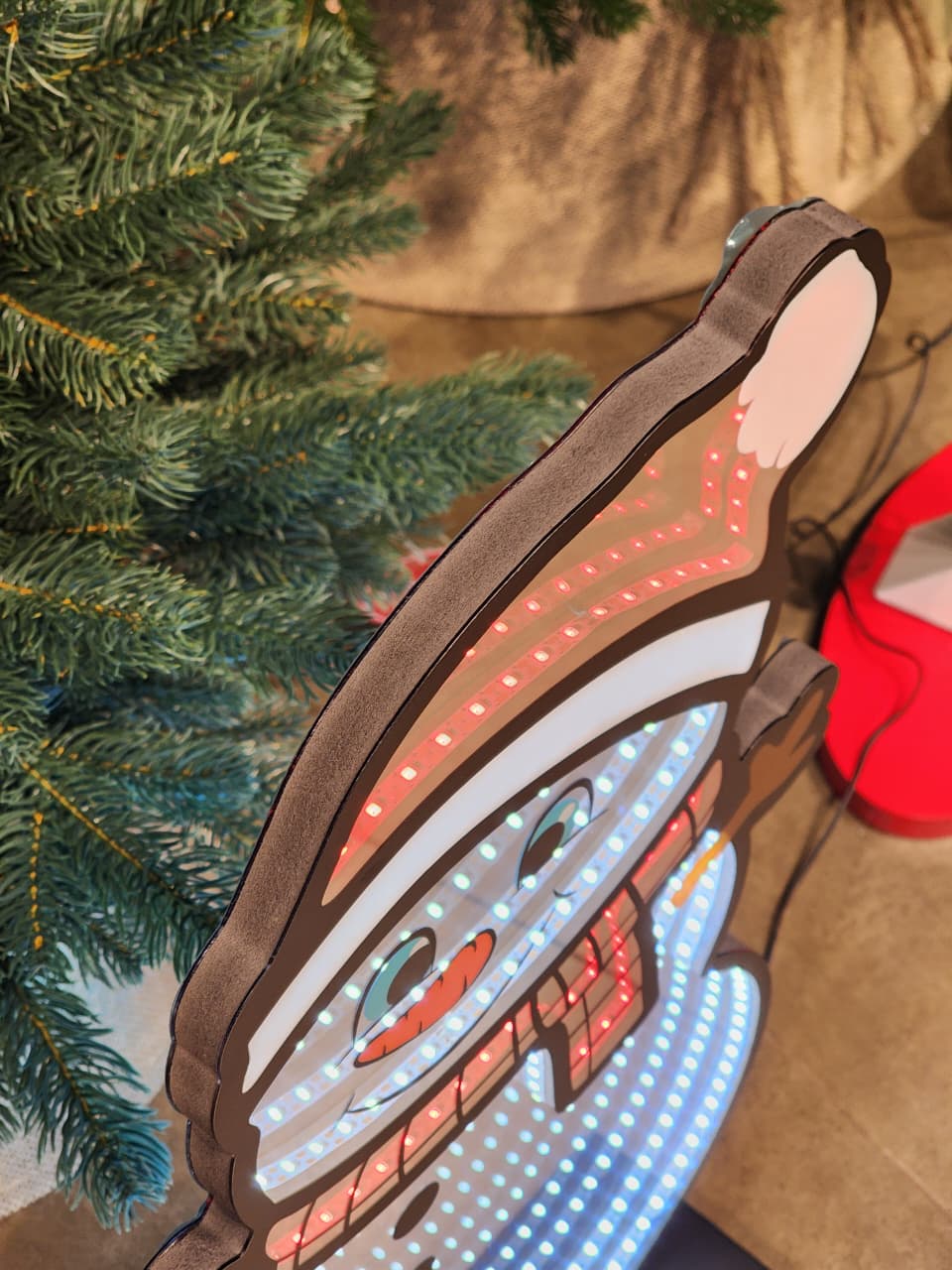 PLACA LUZ INFINITA BONECO DE NEVE 59,5CM